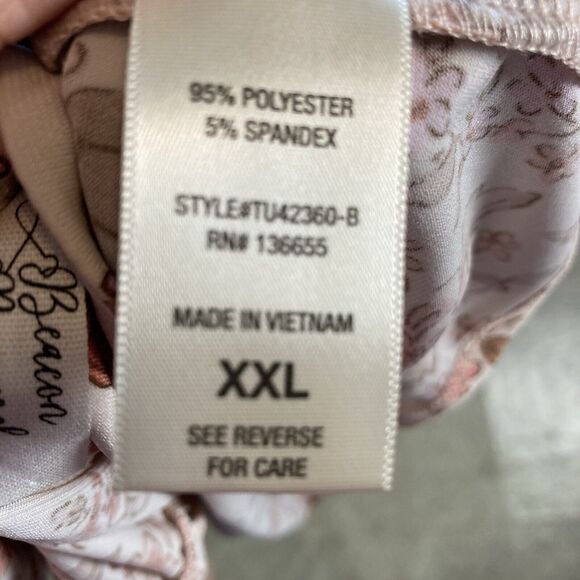 Beacon Apparel Blouse Womens XXL Floral‎ Tank Top V Neck Multicolor - Picture 6 of 8